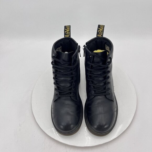 Dr. Martens 1460 J Women Size 5 Black Leather 8 Eye Side Zip Combat Boot - Picture 3 of 10